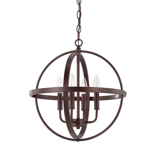 HomePlace Bronze 17-Inch Four-Light Pendant, image 1