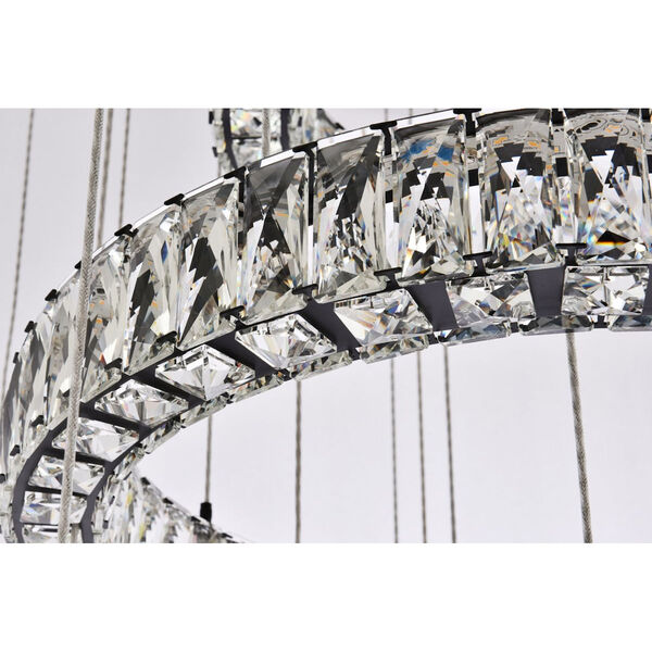 Monroe 40-Inch Integrated LED Seven Ring Chandelier, image 4