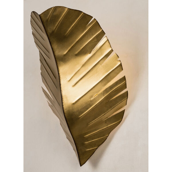 Banana Leaf Gold with Dark Edging Two-Light Wall Sconce, image 3