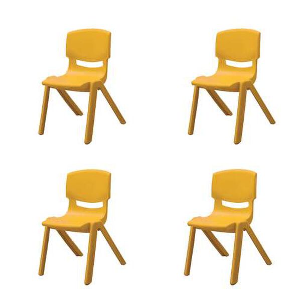 Mambo Kids Yellow Outdoor Stackable Armchair, Set of Four, image 1
