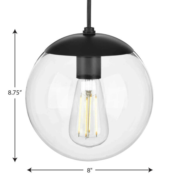 P500309-031: Atwell Matte Black One-Light Mini Pendant with Clear Glass, image 4