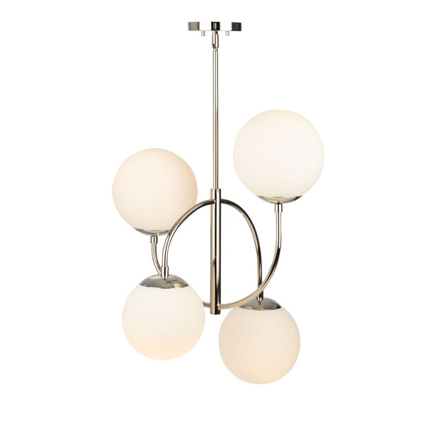 Moonglow Polished Nickel Four-Light Chandelier, image 3