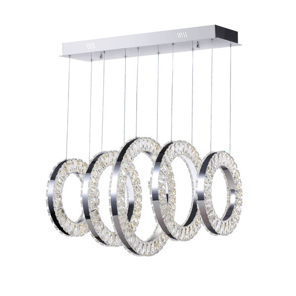 Celina Chrome Integrated LED 26-Inch Chandelier with K9 Clear Crystal, image 1