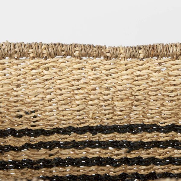 Emma Light Brown Seagrass Rectangular Basket with Black Stripes, Set of 2, image 5