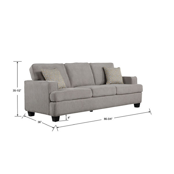 Linden Grey 86-Inch Sofa, image 2