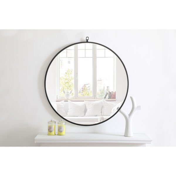 Eternity Black Round 32-Inch Mirror with Hook, image 4