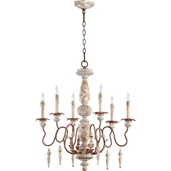 La Maison Manchester Grey and Rust Accents 30-Inch Six Light Chandelier, image 1