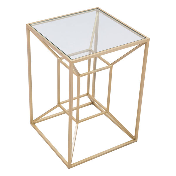 Canyon Clear and Gold Side Table, image 5