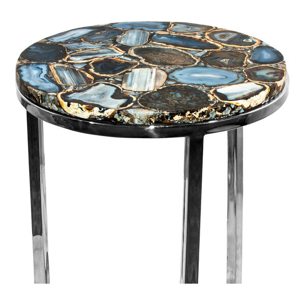Shimmer Silver Agate 21-Inch Accent Table, image 3