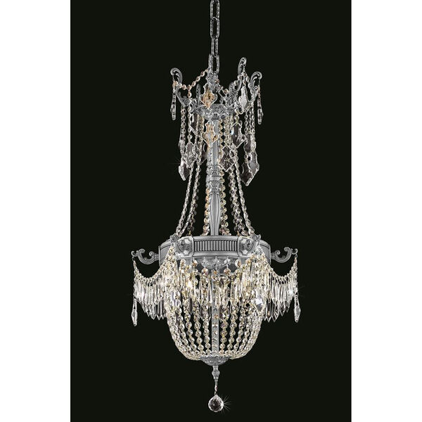 Esperanza Pewter Eight-Light Chandelier with Royal Cut Crystal, image 2