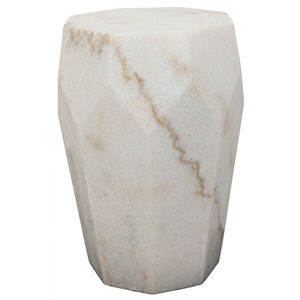 Monolith White Stone Side Table, image 1