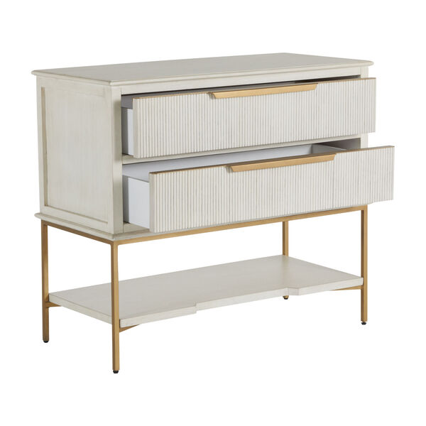 Riggs Sesame White and Stain Gold Nightstand, image 6