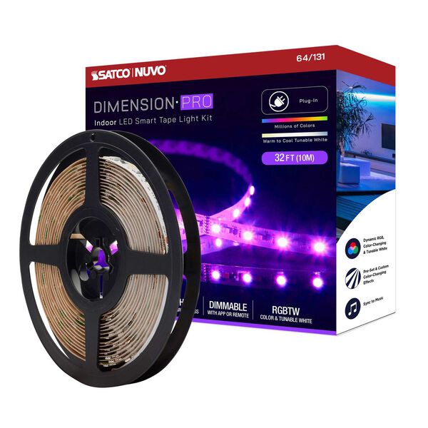 Dimension Pro Tunable White 32-Feet Integrated LED Tape Light Strip with Plug, image 1