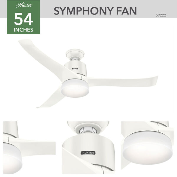 Hunter Fans Symphony Fresh White 54, Hunter Symphony 54 Ceiling Fan