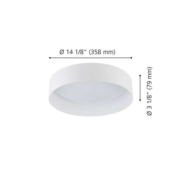 Ester White Integrated LED Flush Mount with White Acrylic Shade, image 4