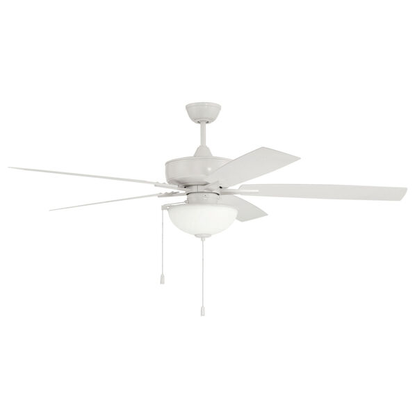 Super Pro White 60-Inch LED Ceiling Fan with White Frost Glass, image 1