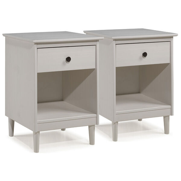 Spencer White Single Drawer Solid Wood Nightstand, Set of Two, image 5