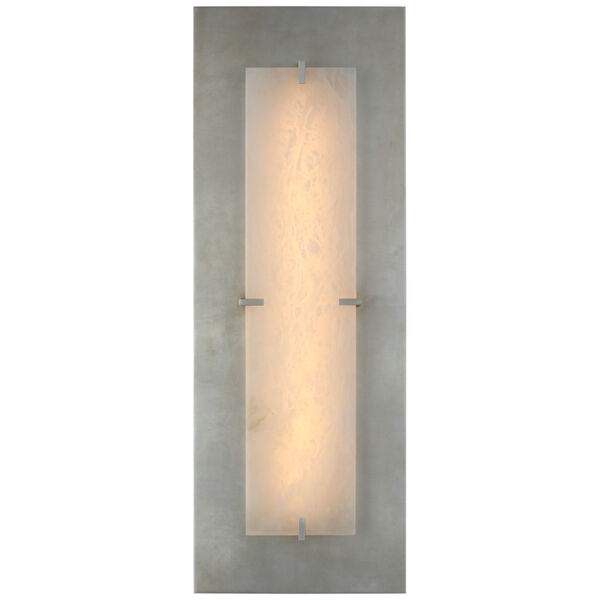 Dominica Large Rectangle Sconce in Burnished Silver Leaf and Alabaster by AERIN, image 1