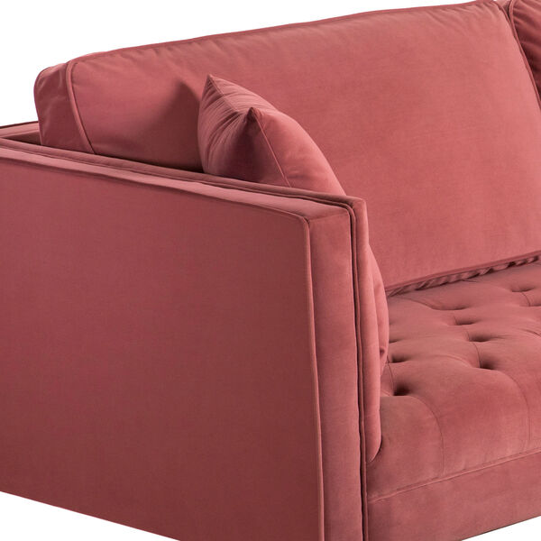 Lenox Pink Metal Antique Brass Sofa, image 5