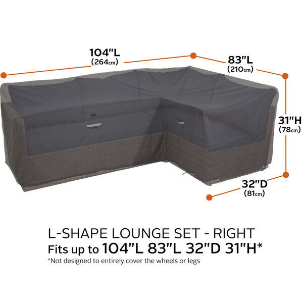 Maple Dark Taupe Patio Right Facing Sectional Lounge Set Cover, image 4