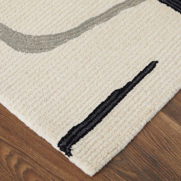 Maguire Abstract Ivory Gray Black Area Rug, image 5