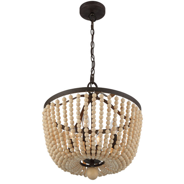 Rylee Forged Bronze Four-Light Chandelier Convertible to Semi-Flush Mount, image 5