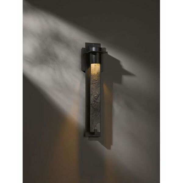 Airis Black One Light Outdoor Sconce with Heavily Forged Plate, image 1