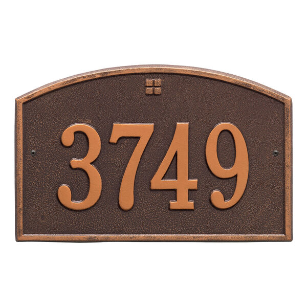 Personalized Cape Charles Wall Address Plaque in Antique Copper, image 1