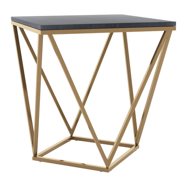 Verona Black and Antique Brass Side Table, image 5