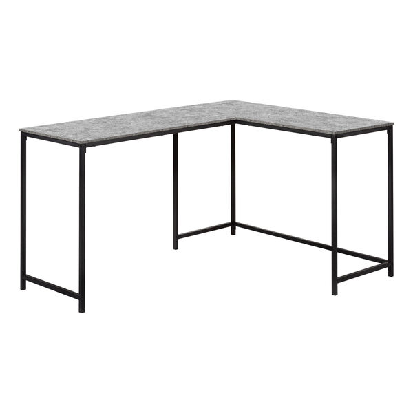 Gray and Black 44-Inch L-Shaped Computer Desk, image 1