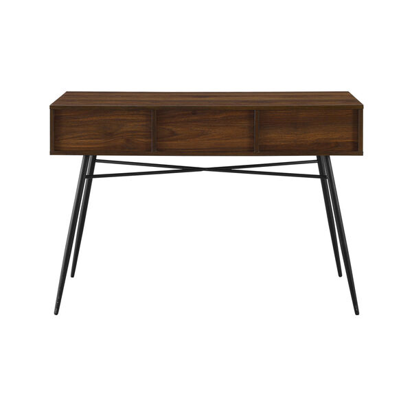 Lane Solid White and Dark Walnut Three-Drawer Entry Table, image 6
