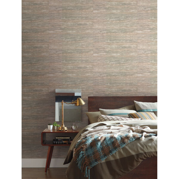 Urban Oasis Gray and Beige Painterly Wallpaper, image 1