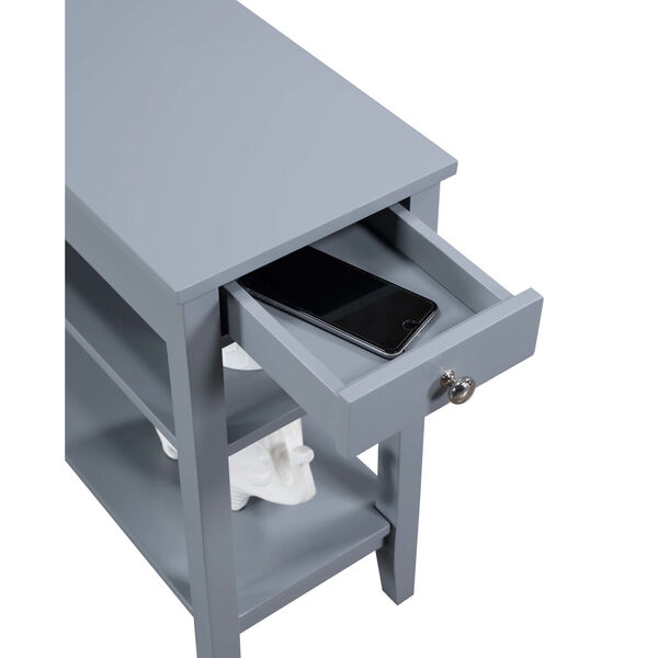 American Heritage Gray End Table With Drawer, image 4