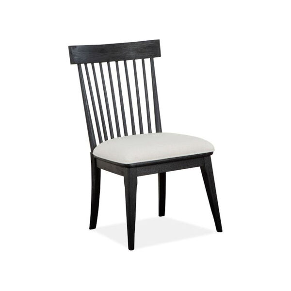 Madison Heights Black and White Dining Side Chair with Upholstered Seat and Windsor Back, image 5