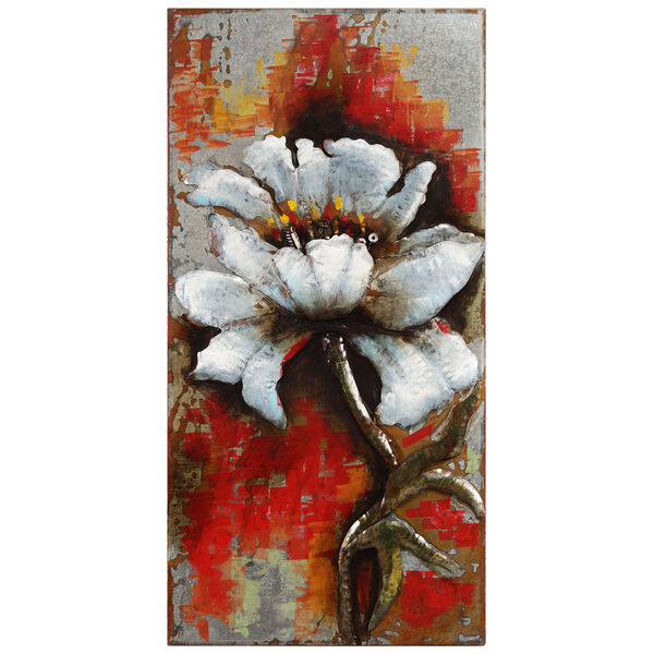 Garden Rose 1 Mixed Media Iron Hand Painted Dimensional Wall Art, image 2