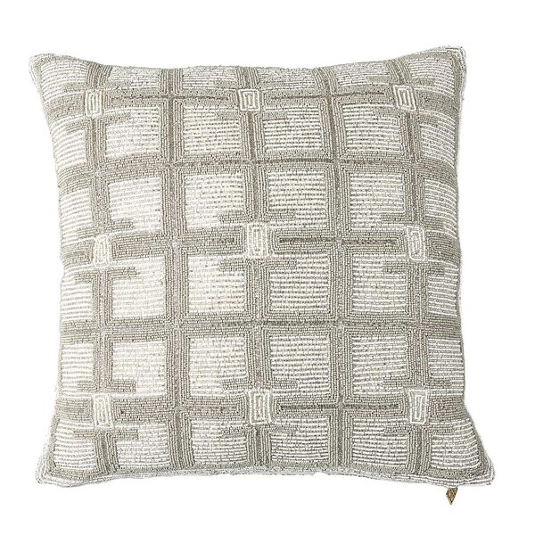 Moonlight and Silver Beaded Pillow, image 1