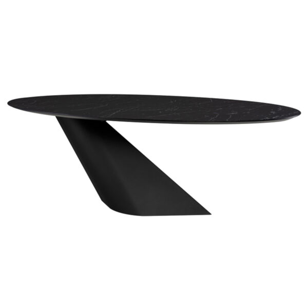 Oblo Black Oval Dining Table, image 1
