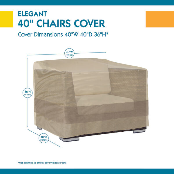 Elegant Swiss Coffee 40 In. Patio Chair Cover, image 3