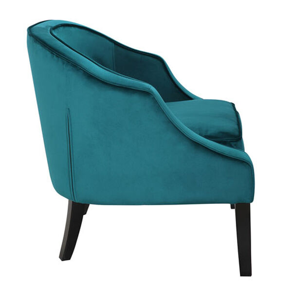 Sofia Black and Emerald Green Velvet Accent Chair, image 2
