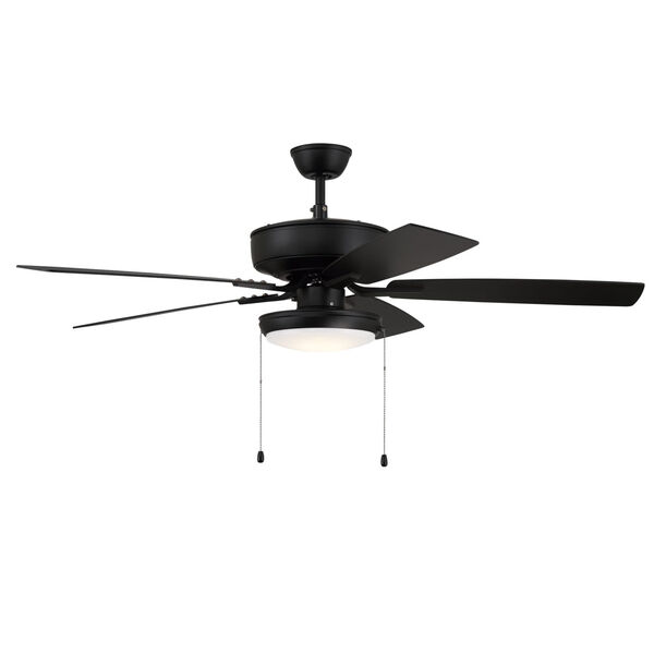 Pro Plus Flat Black 52-Inch LED Ceiling Fan with Frost Acrylic Pan Shade, image 3