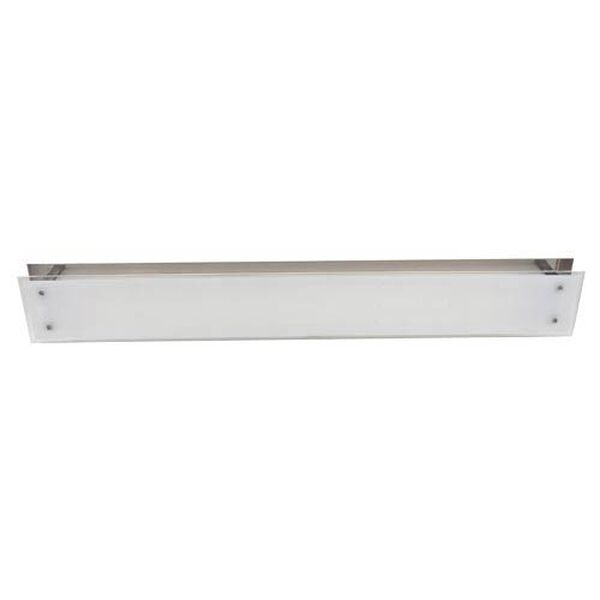 Vision Brushed Steel Two-Light Flush Mount with Frosted Glass, image 1