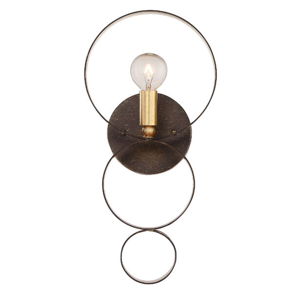 Luna English Bronze and Antique Gold One Light Sphere Wall Sconce, image 1