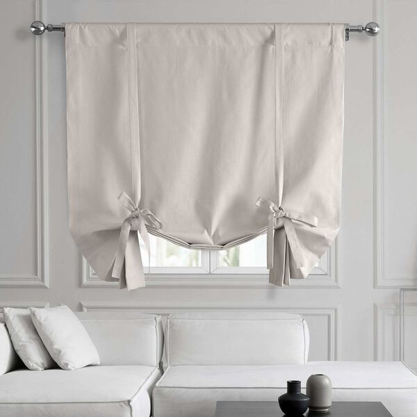 Supreme Beige Dune Textured Solid Cotton Tie-Up Window Shade Single Panel, image 1