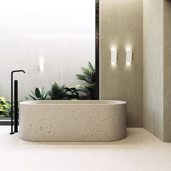 Angled Plane Textured White LED Wall Sconce, image 4