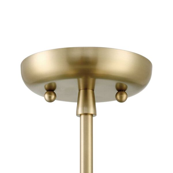 Lincoln Antique Brass Off White One-Light Semi-Flush Mount, image 6