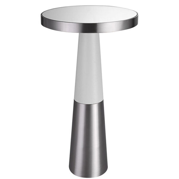 Fortier White and Brushed Nickel Accent Table, image 1