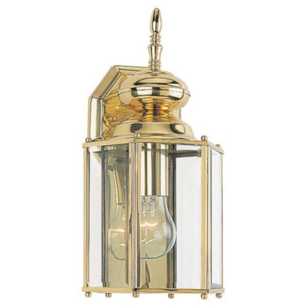Oxford Large Polished Brass Outdoor Wall Mounted Lantern, image 1