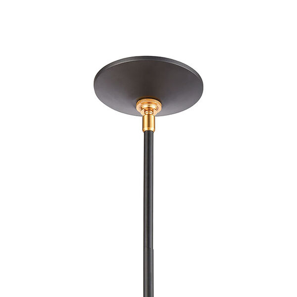 Modley Matte Black and Brushed Brass One-Light Mini Pendant, image 6