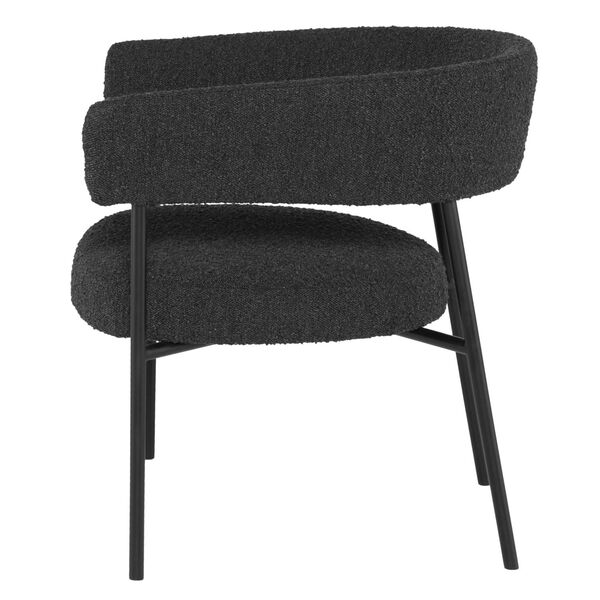 Cassia Black Occasional Chair with Rounded Backrest, image 4