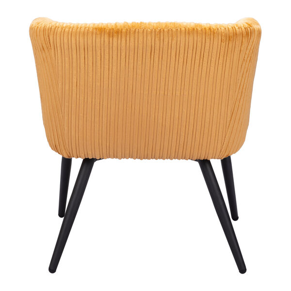 Papillion Yellow and Matte Black Accent Chair, image 4